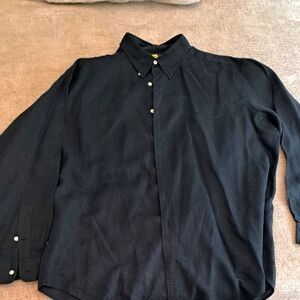 Ralph Lauren Black Classic Casual Button Down Shirt
